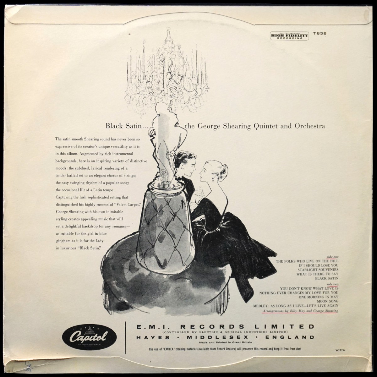 LP George Shearing Quintet And Orchestra — Black Satin (моно) фото 2