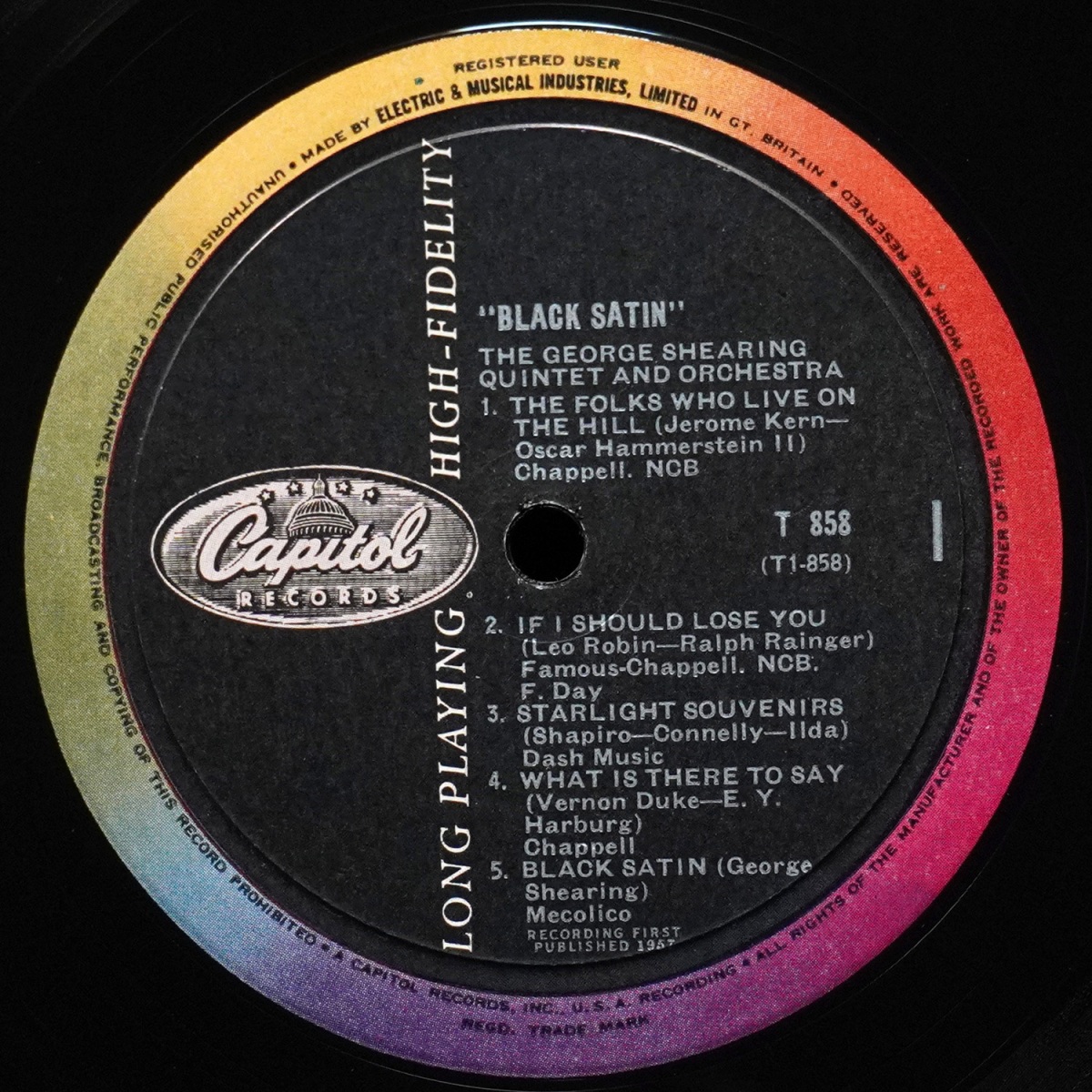 LP George Shearing Quintet And Orchestra — Black Satin (моно) фото 3