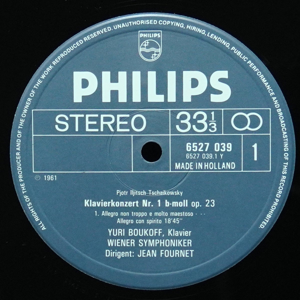 LP Jean Fournet — Tschaikowsky: Das Klavier-Konzert Nr. 1 B-moll фото 2