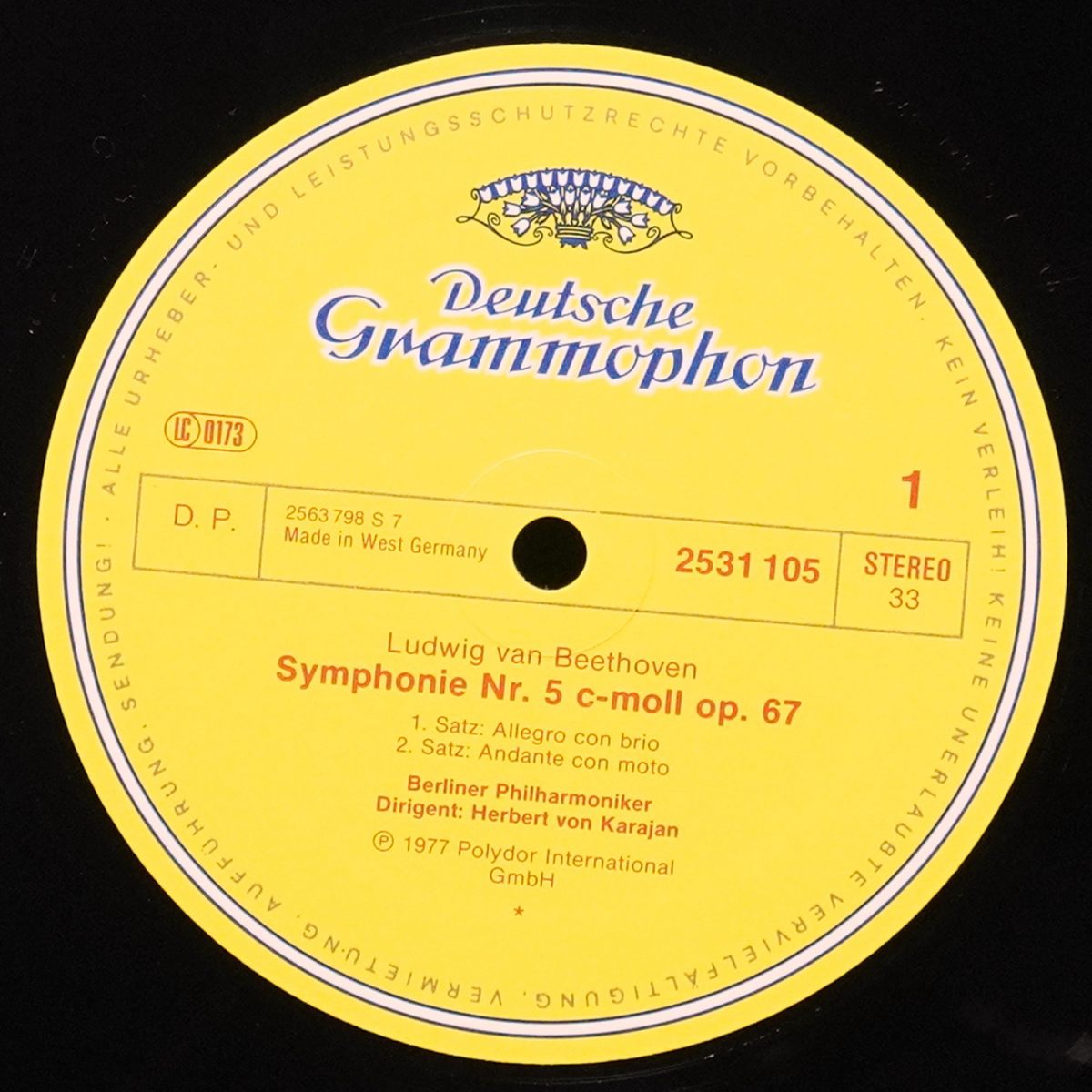 LP Herbert Von Karajan — Beethoven: Symphonie Nr. 5 C-Moll Op. 67 фото 2