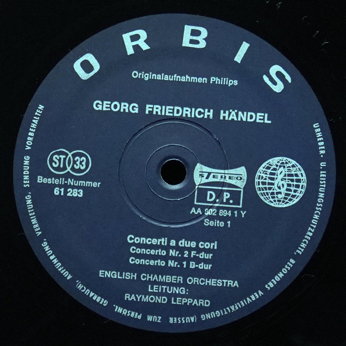 LP Raymond Leppard — Handel: Concerti A Due Cori фото 2