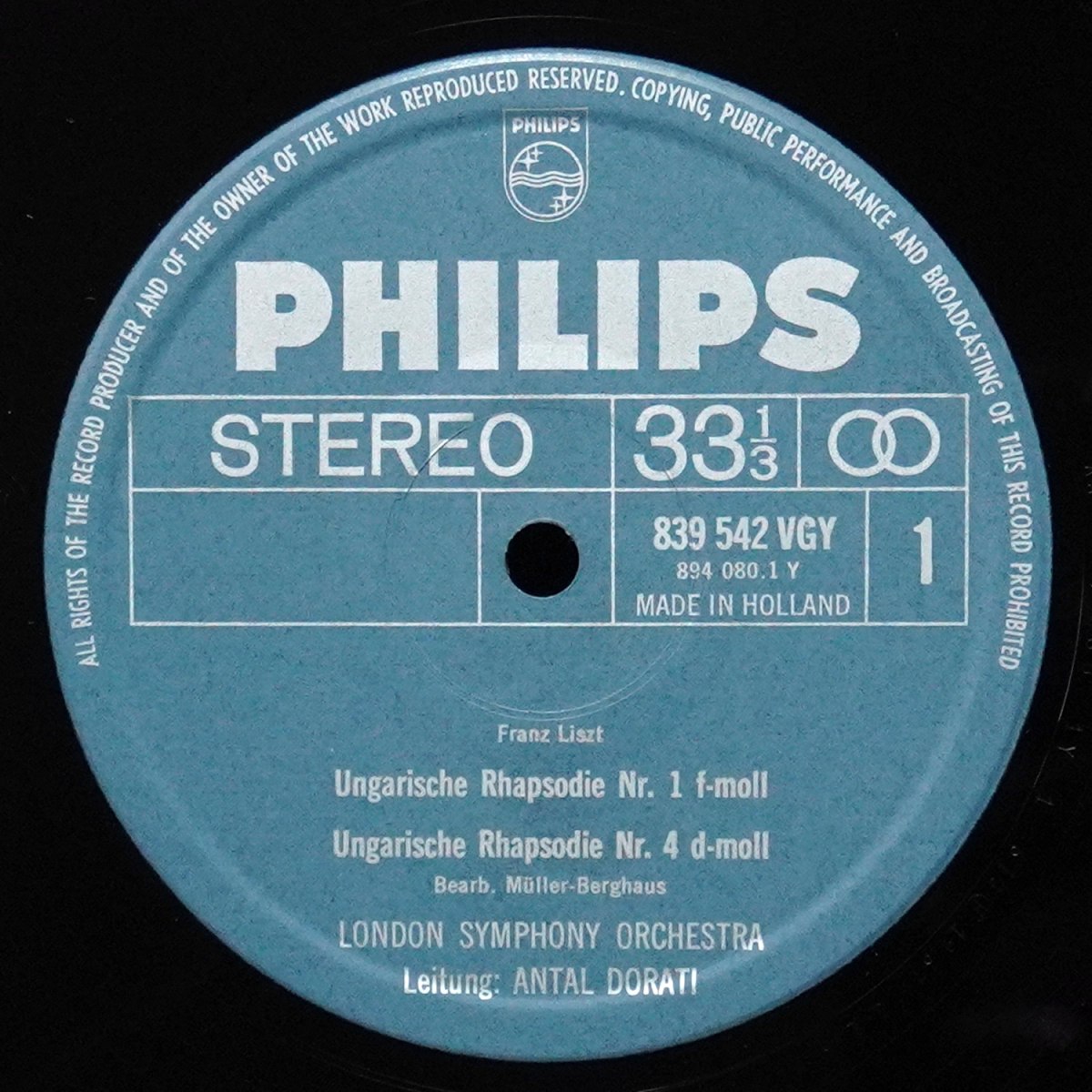 LP Antal Dorati — Liszt: Ungarische Rhapsodien фото 2