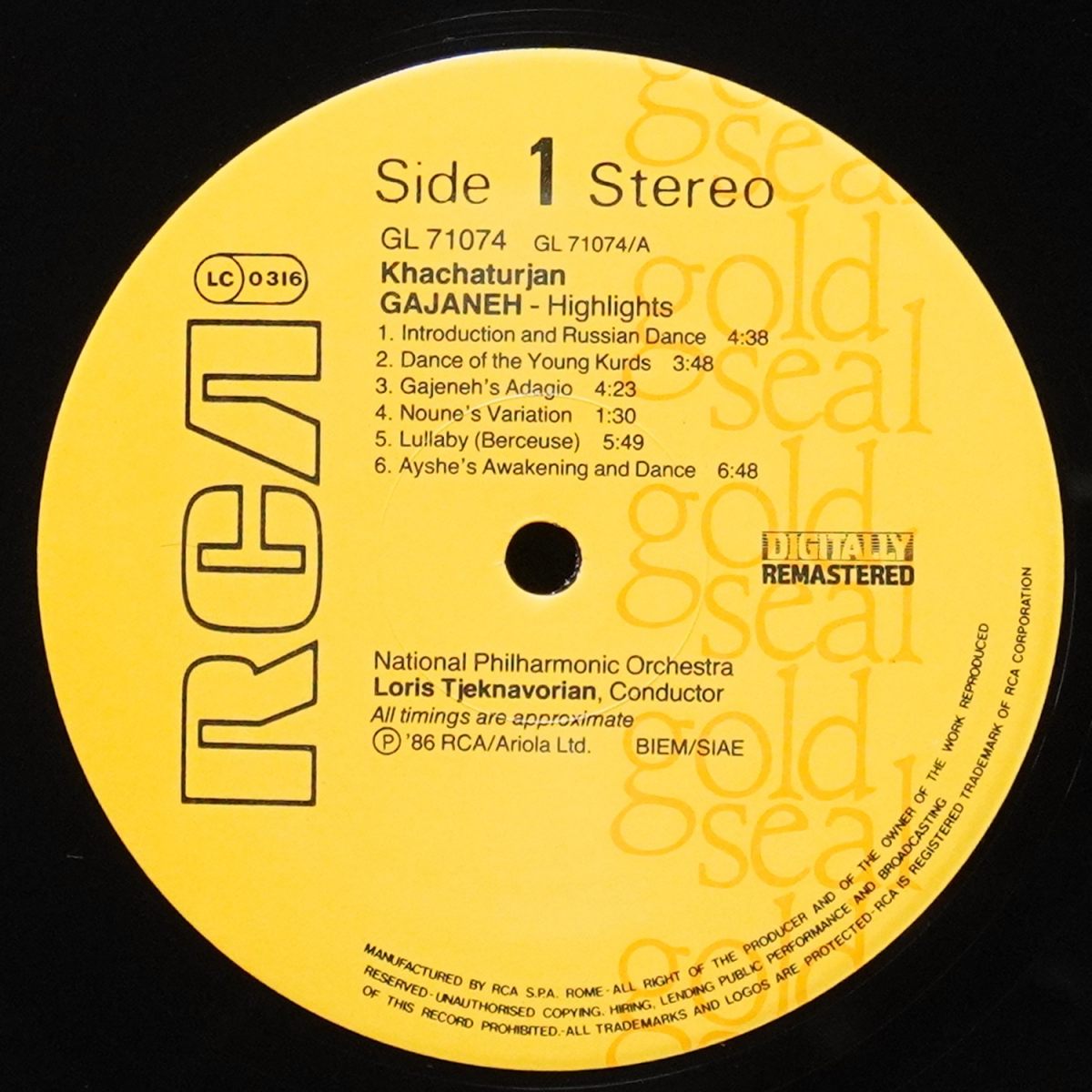 LP Loris Tjeknavorian — Khachaturjan: Sabre Dance And Other Gajaneh Highlights фото 3