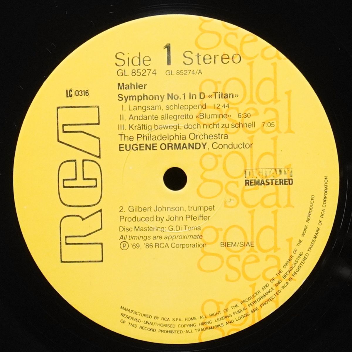 LP Eugene Ormandy — Mahler: Symphony No. 1: With The Long-Lost Original Second Movement, 'Blumine' (Flower Piece) фото 2