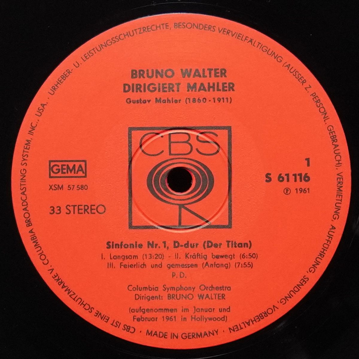 LP Bruno Walter — Mahler: Sinfonie Nr. 1 D-Dur (Der Titan) фото 2