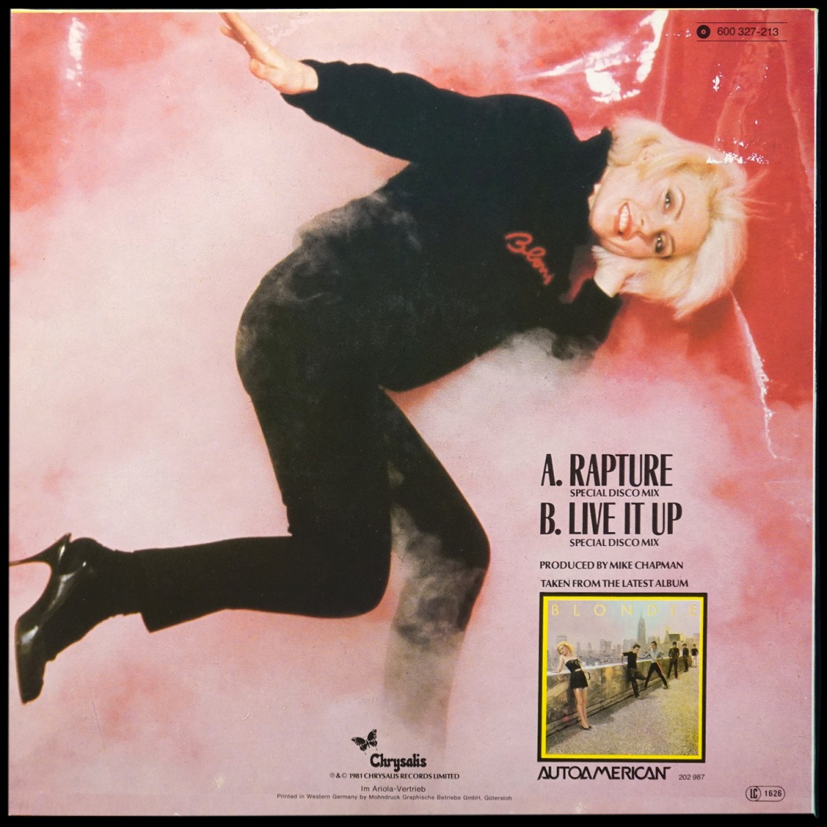 LP Blondie — Rapture (макси сингл) фото 2