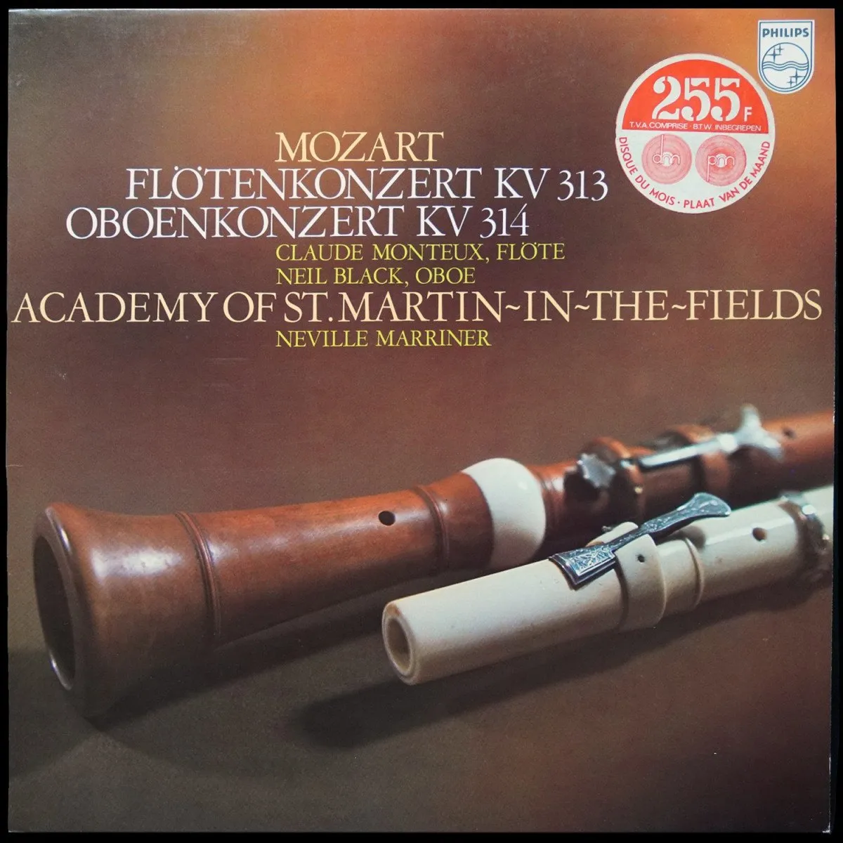 LP Neville Marriner — Mozart: Flötenkonzert KV 313, Oboenkonzert KV 314 фото
