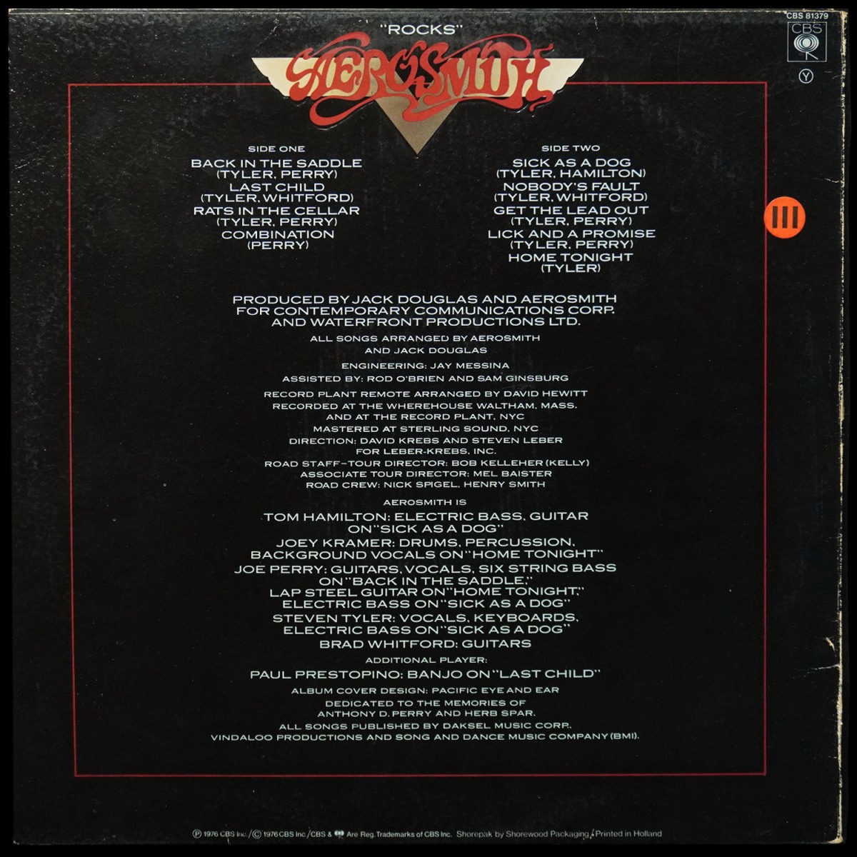 LP Aerosmith — Rocks фото 3