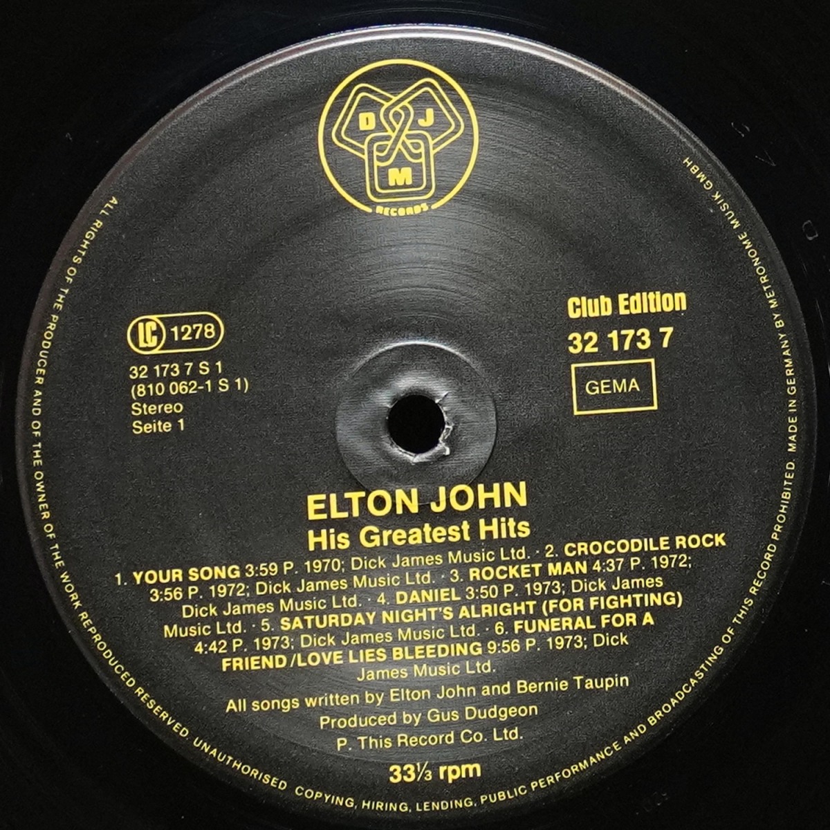 LP Elton John — His Greatest Hits (клубное издание) фото 3