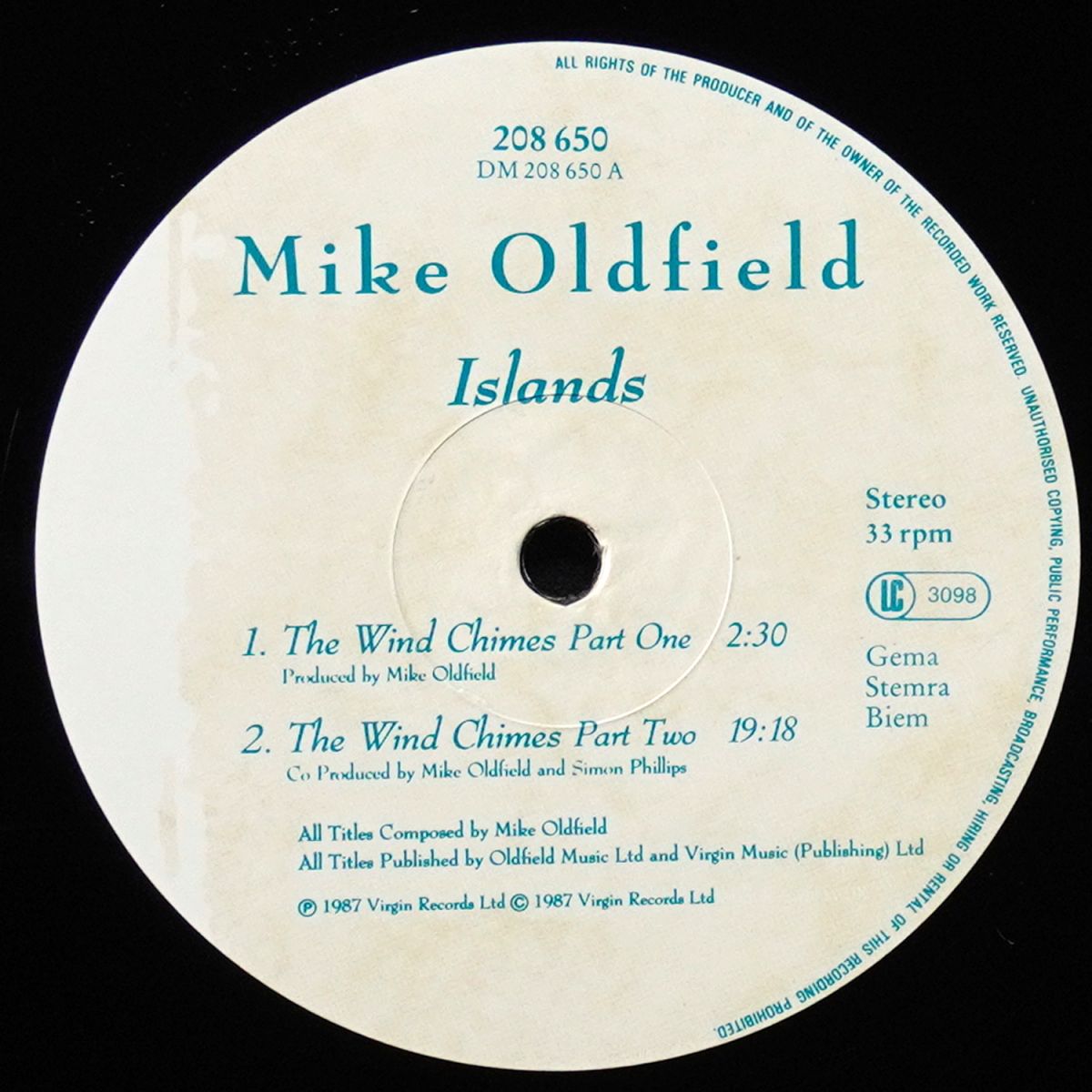 LP Mike Oldfield — Islands фото 3