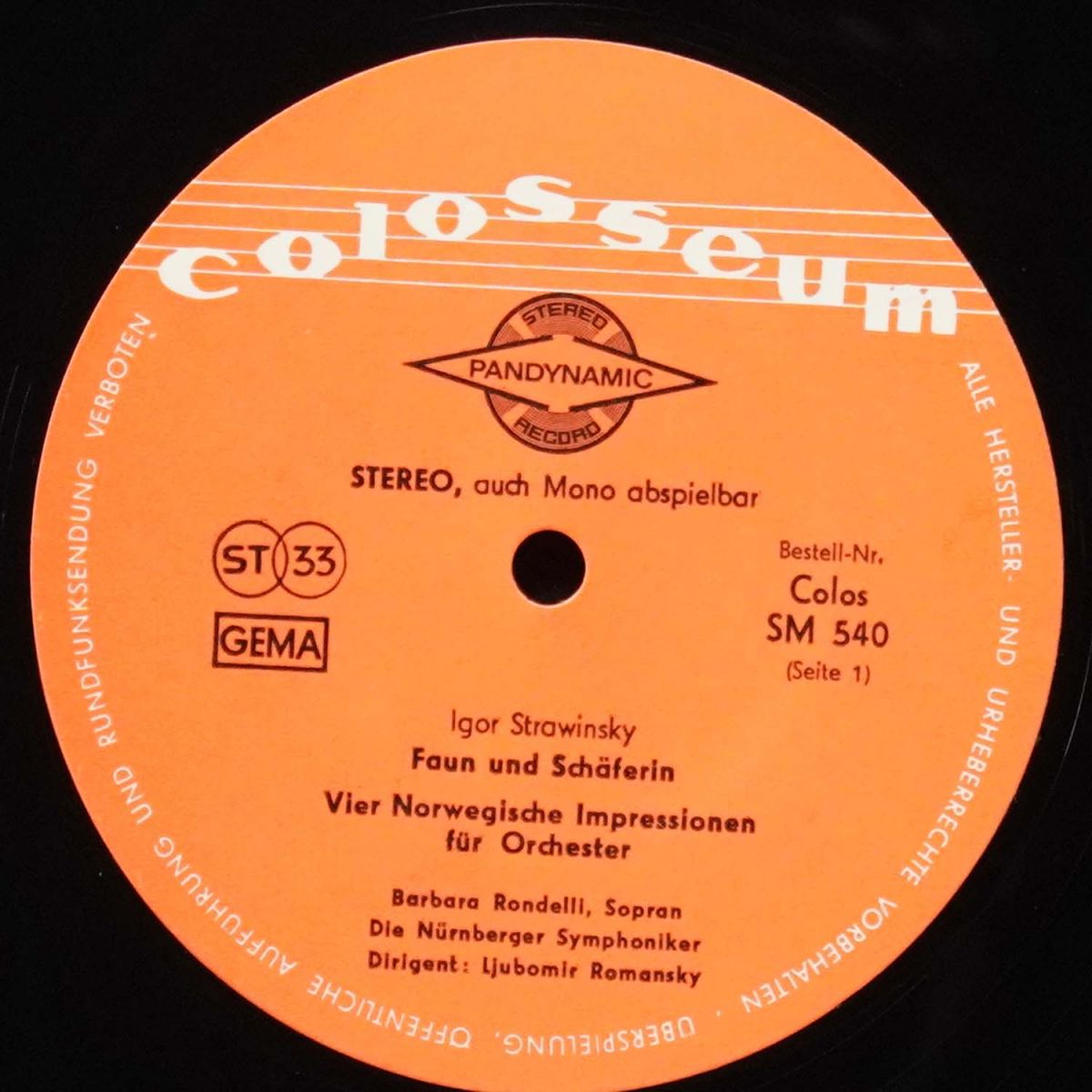 LP Ljubomir Romanski — Strawinsky: Faun Und Schaferin Opus 2 фото 2