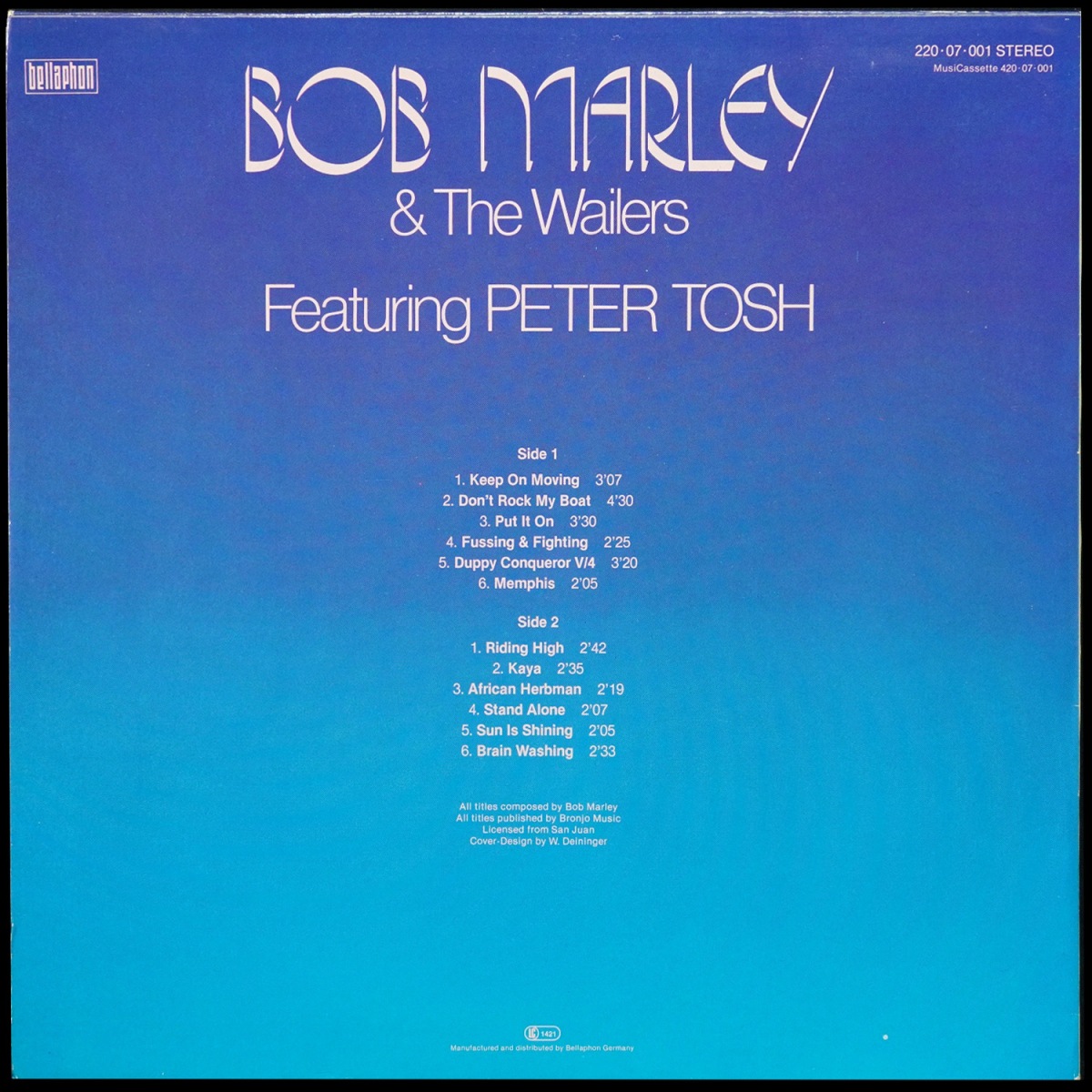 LP Bob Marley And The Wailers — Bob Marley & The Wailers Featuring Peter Tosh фото 2