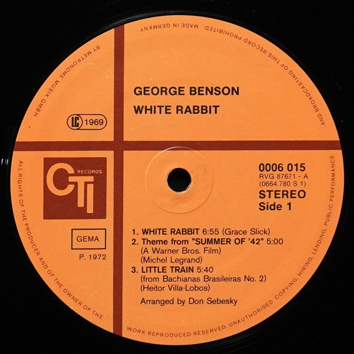 LP George Benson — White Rabbit фото 2