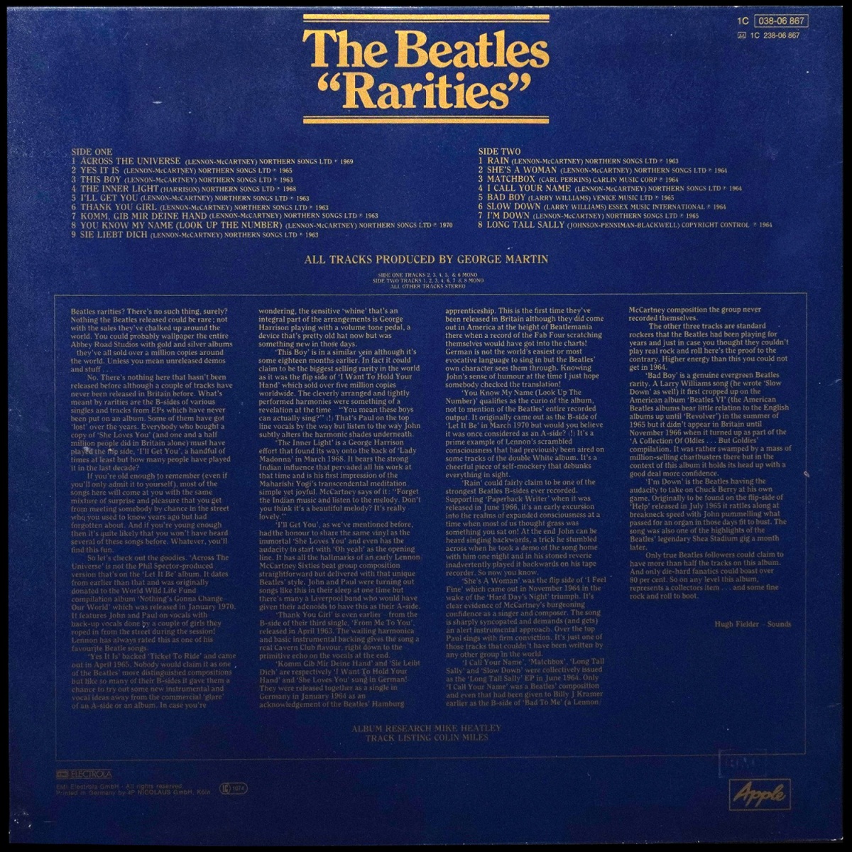LP Beatles — Rarities фото 3
