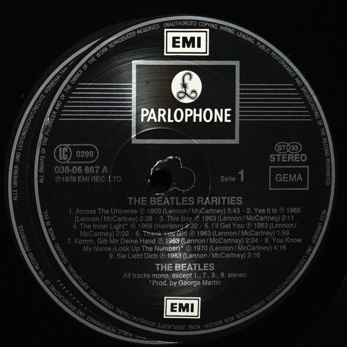 LP Beatles — Rarities фото 2