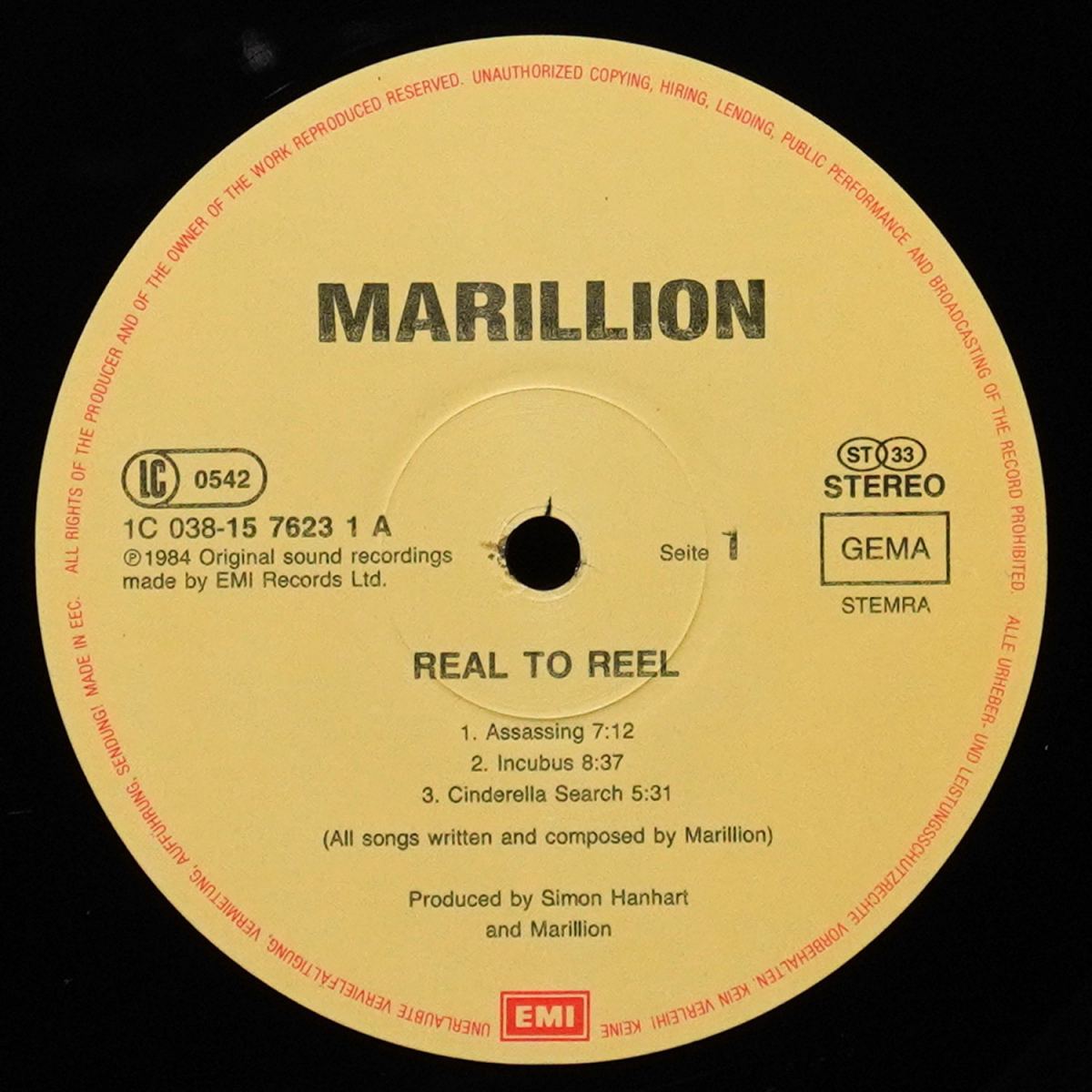LP Marillion — Real To Reel фото 3