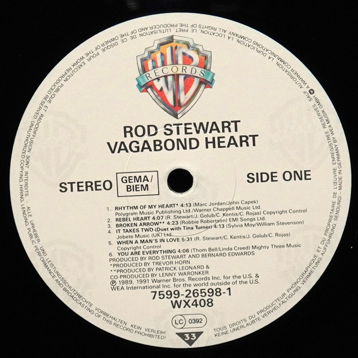 LP Rod Stewart — Vagabond Heart фото 3