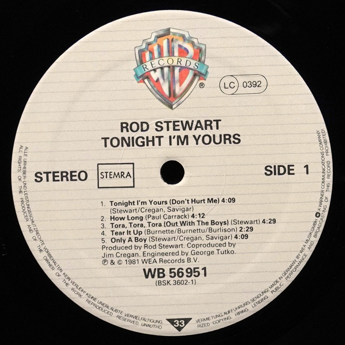 LP Rod Stewart — Tonight I'm Yours фото 3