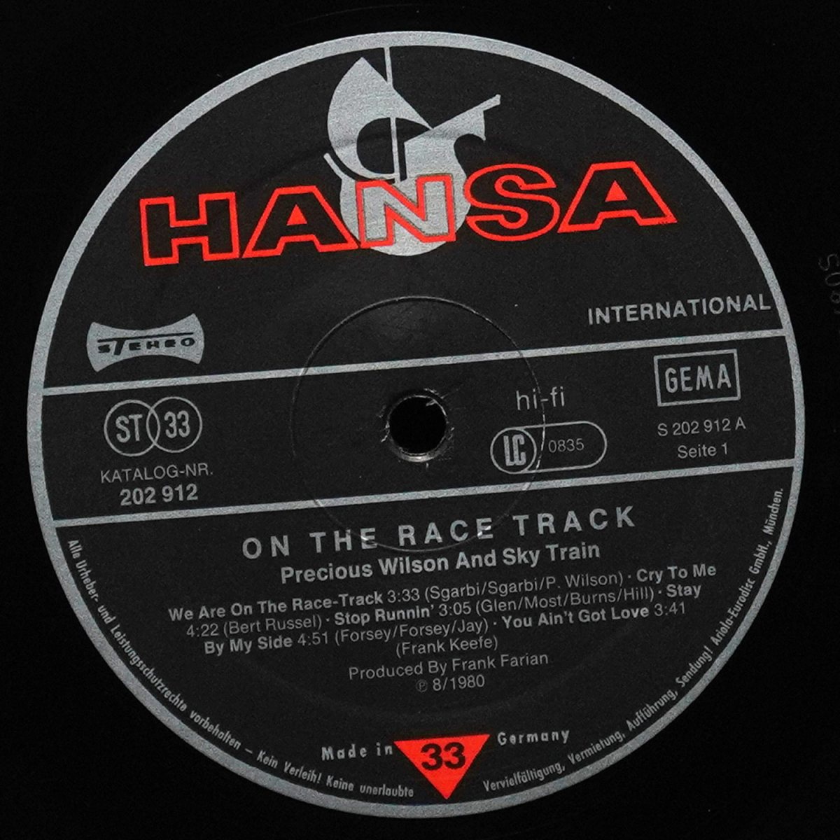 LP Precious Wilson — On The Race Track фото 2