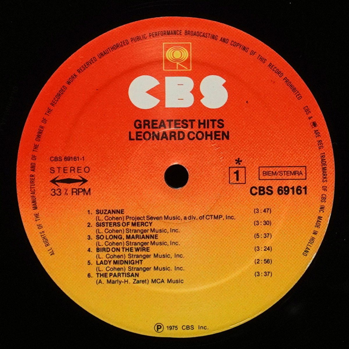 LP Leonard Cohen — Greatest Hits фото 3