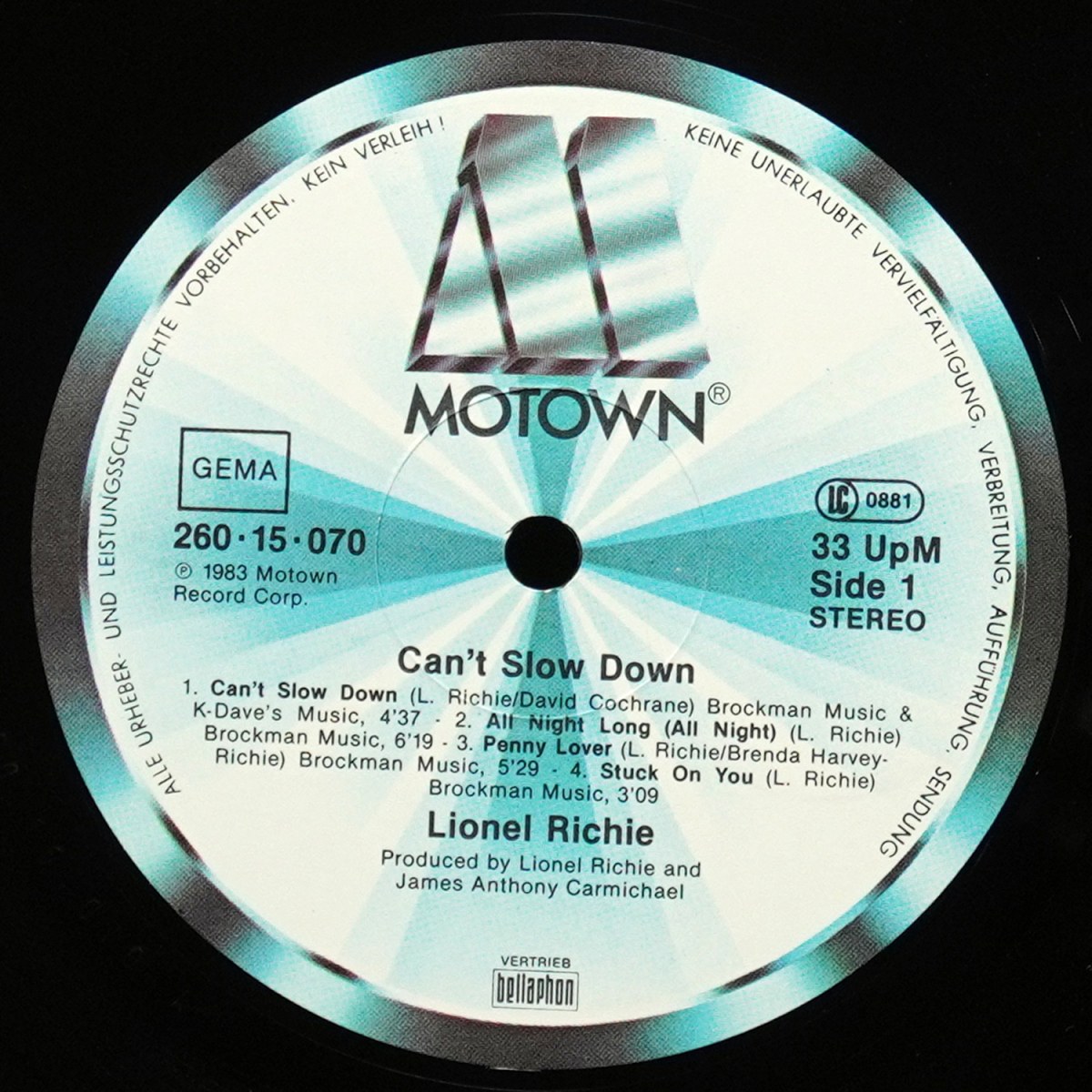 LP Lionel Richie — Can't Slow Down фото 2