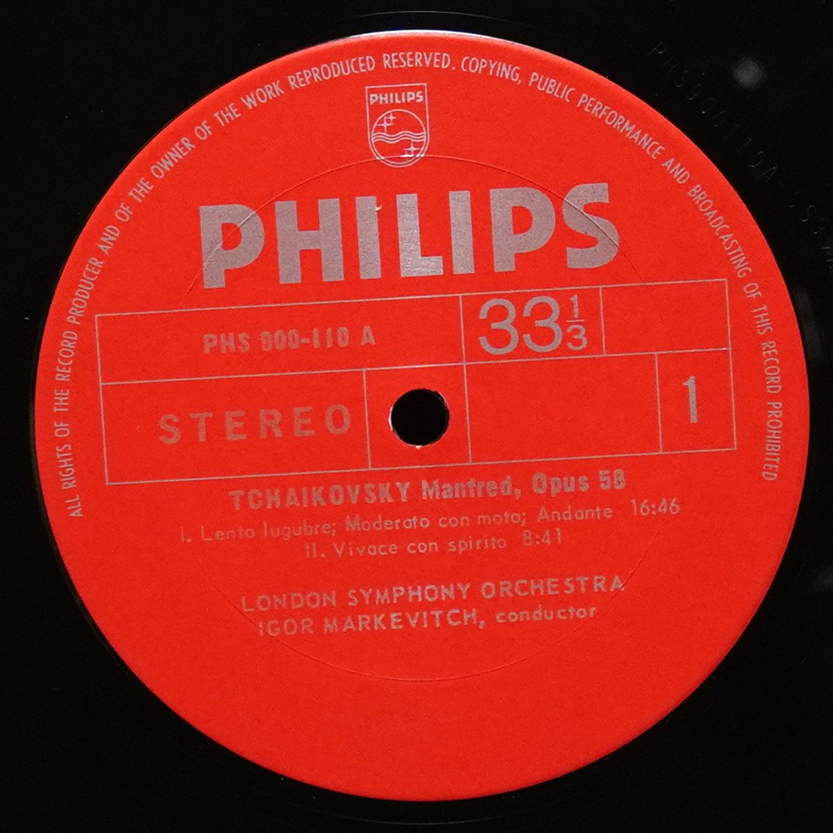 LP Igor Markevitch — Tchaikovsky: Manfred Symphony After The Dramatic Poem Of Byron, Opus 58 фото 3