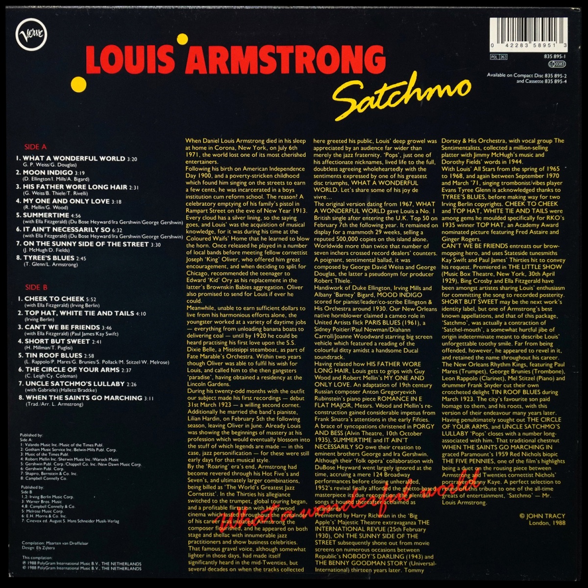 LP Louis Armstrong — Satchmo - What A Wonderful World фото 2