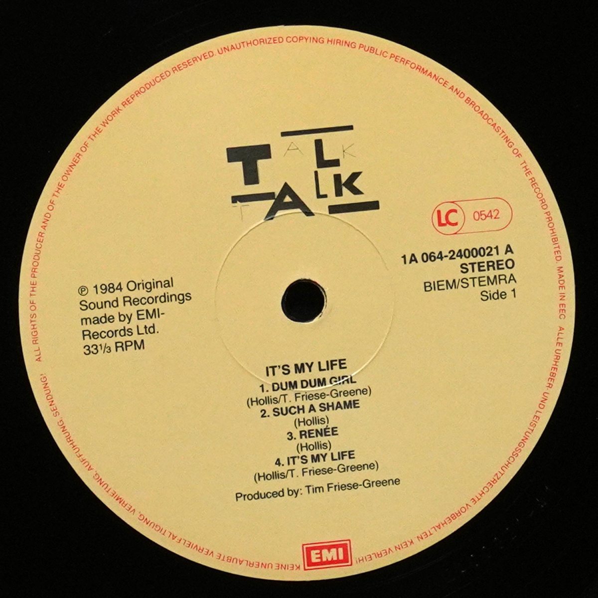 LP Talk Talk — It's My Life фото 3