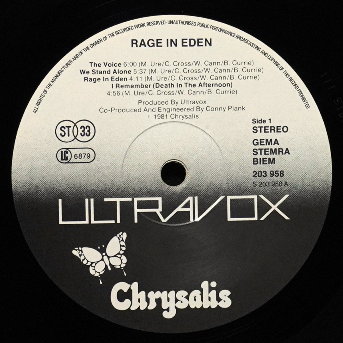 LP Ultravox — Rage In Eden фото 3