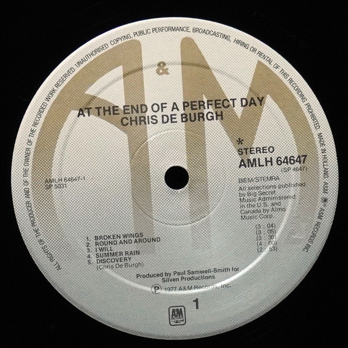 LP Chris De Burgh — At The End Of A Perfect Day фото 2