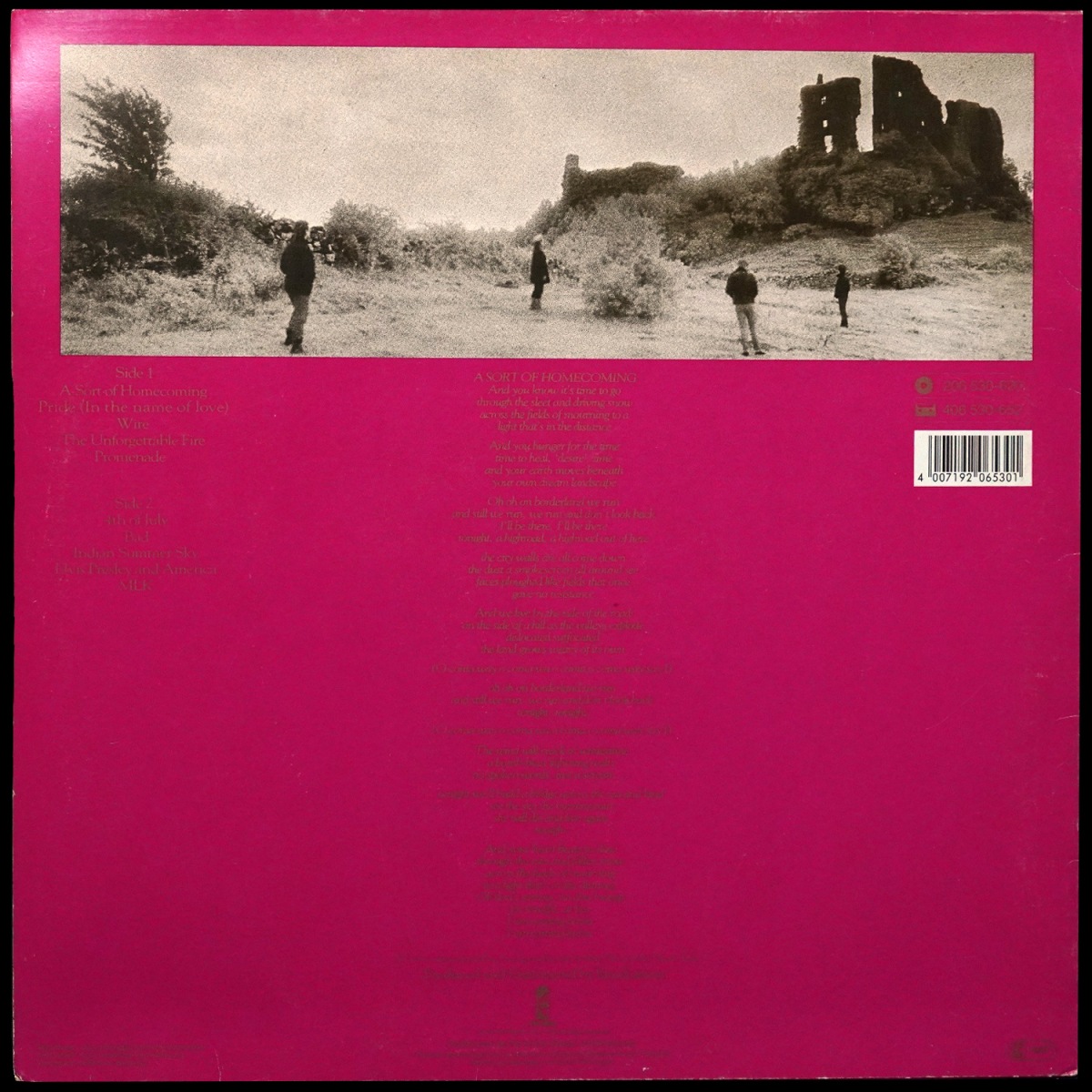 LP U2 — Unforgettable Fire фото 2