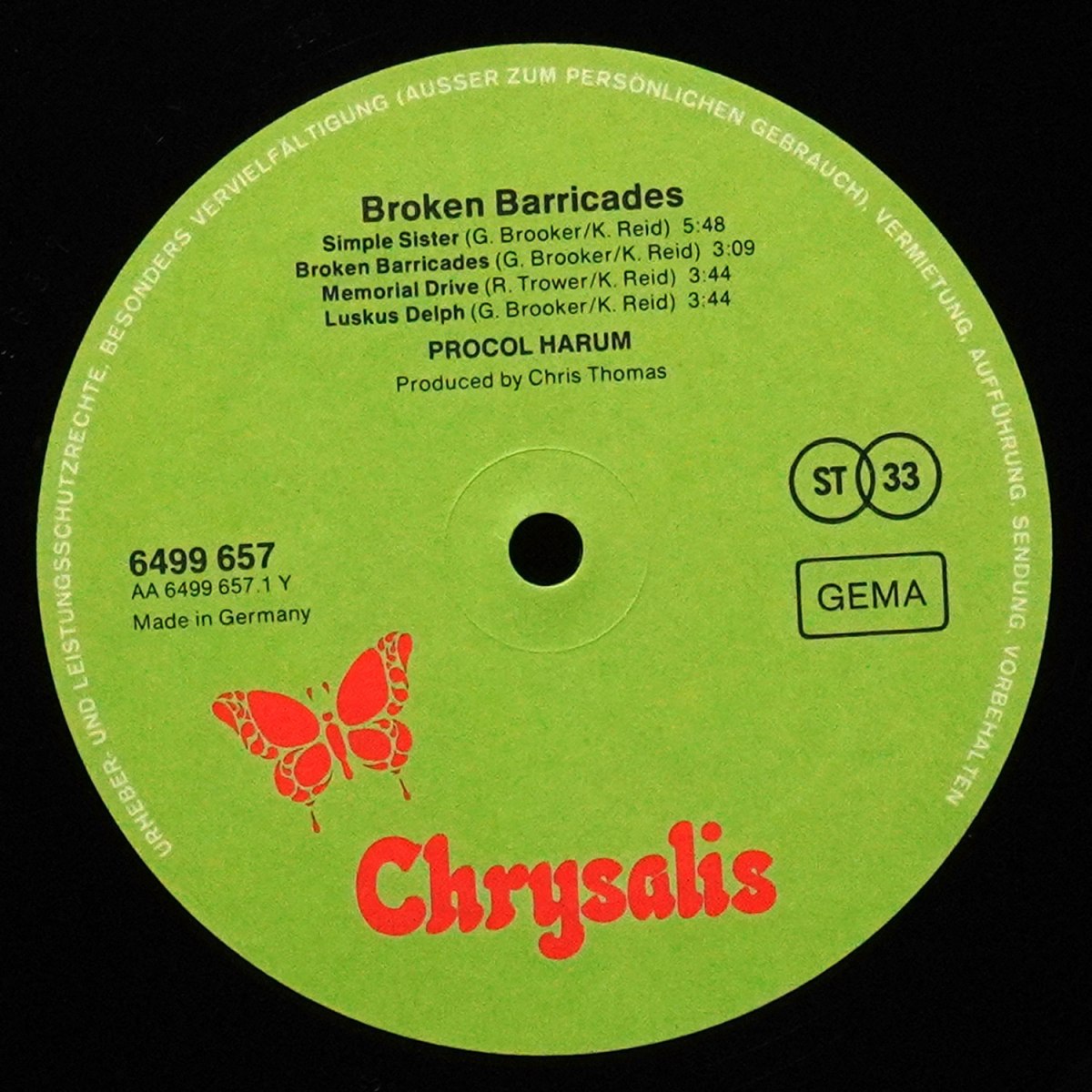 LP Procol Harum — Broken Barricades фото 3