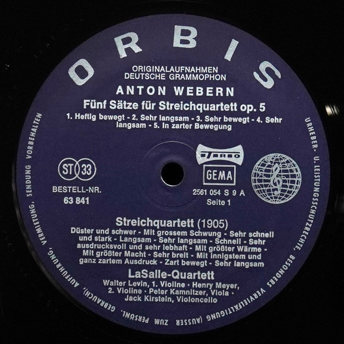 LP Anton Webern — Streichquartette ~ Sechs Bagatellen (клубное издание) фото 2
