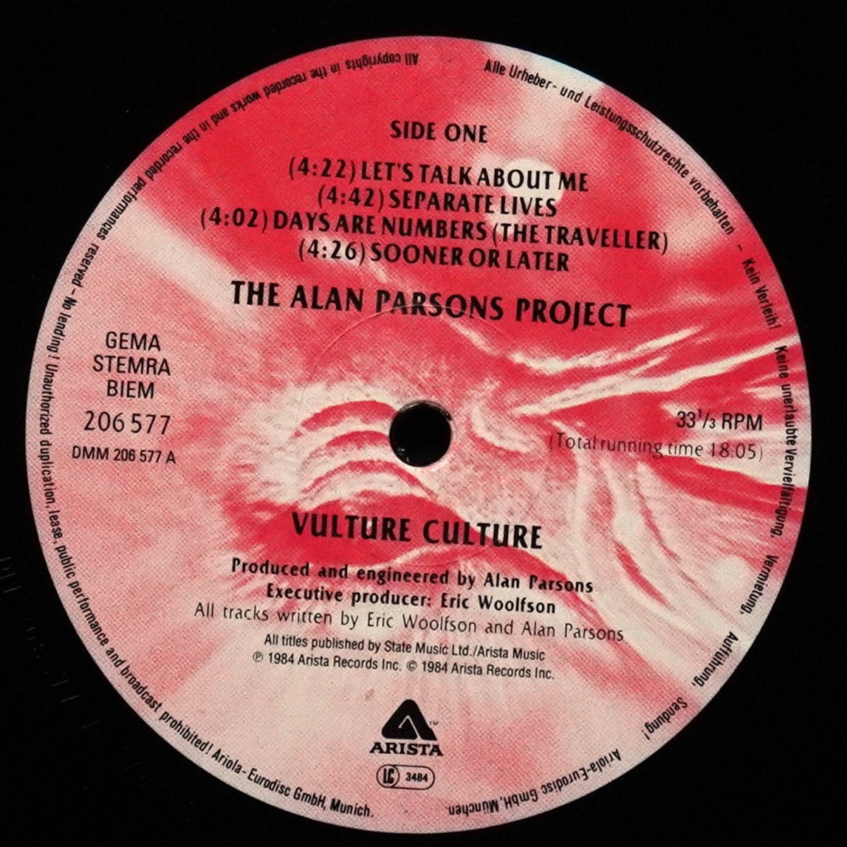 LP Alan Parsons Project — Vulture Culture фото 2