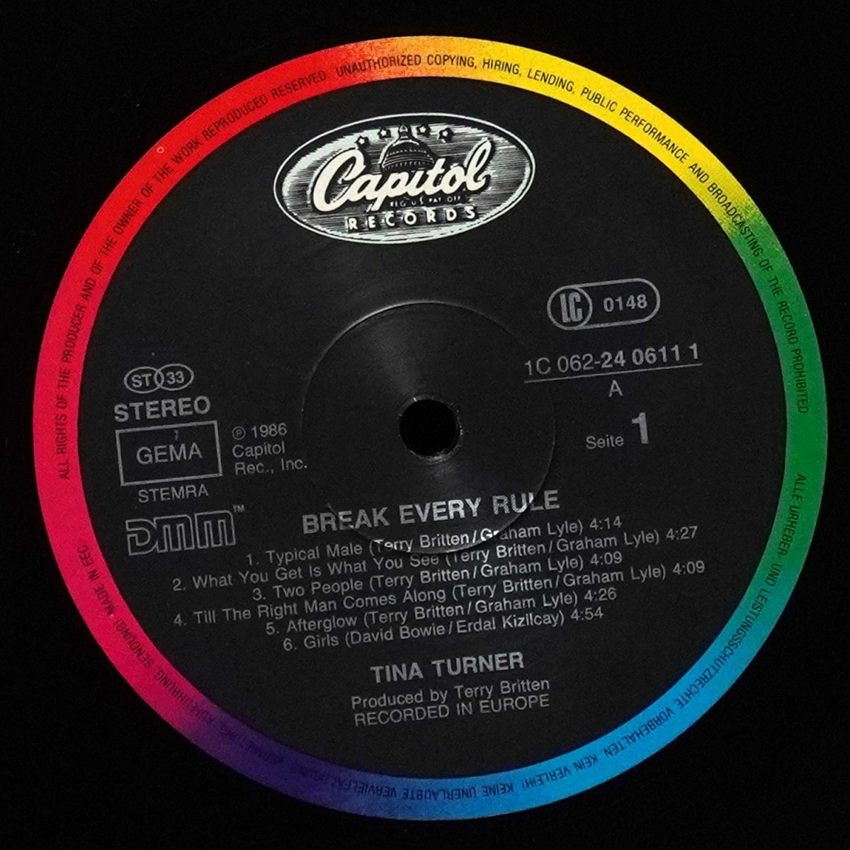 LP Tina Turner — Break Every Rule фото 2