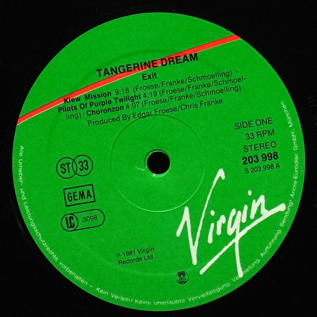 LP Tangerine Dream — Exit фото 3