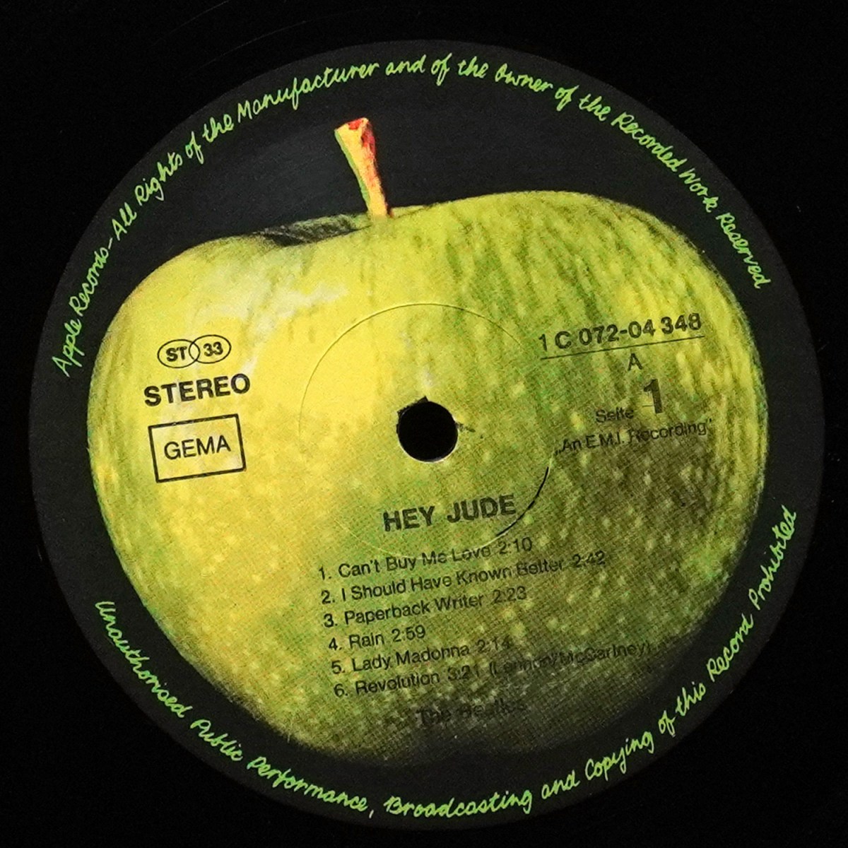 LP Beatles — Hey Jude фото 2