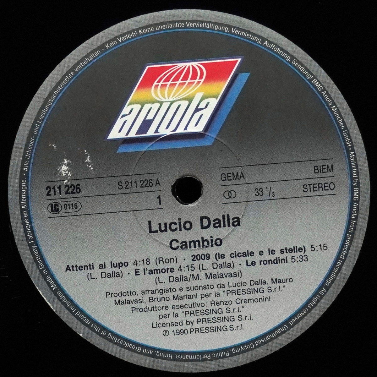 LP Lucio Dalla — Cambio фото 2