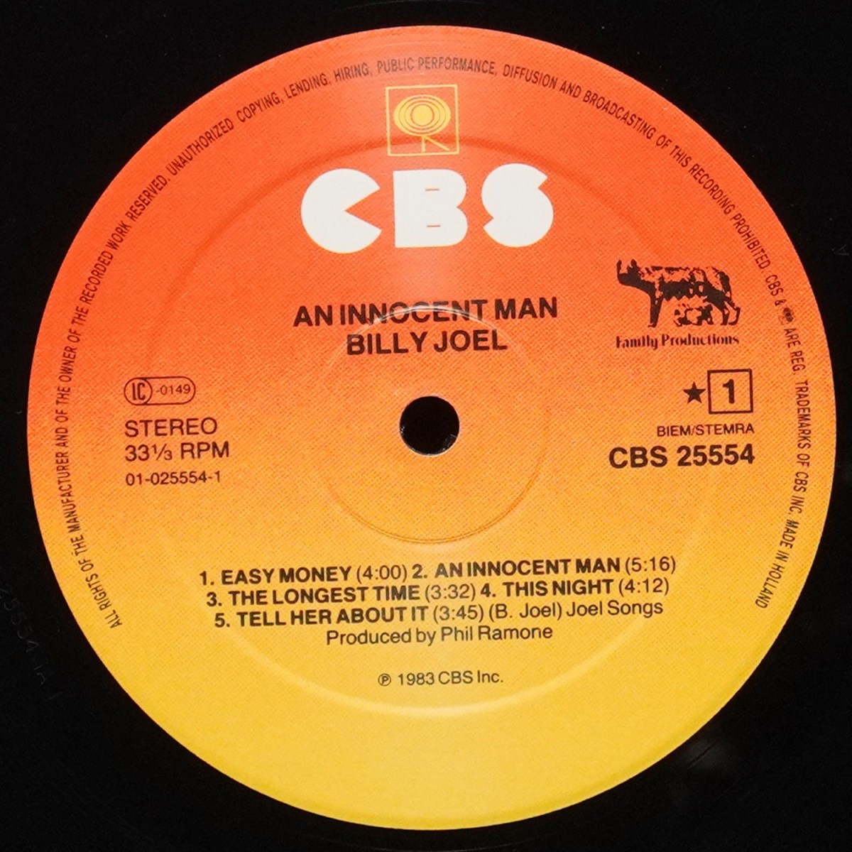 LP Billy Joel — An Innocent Man фото 3