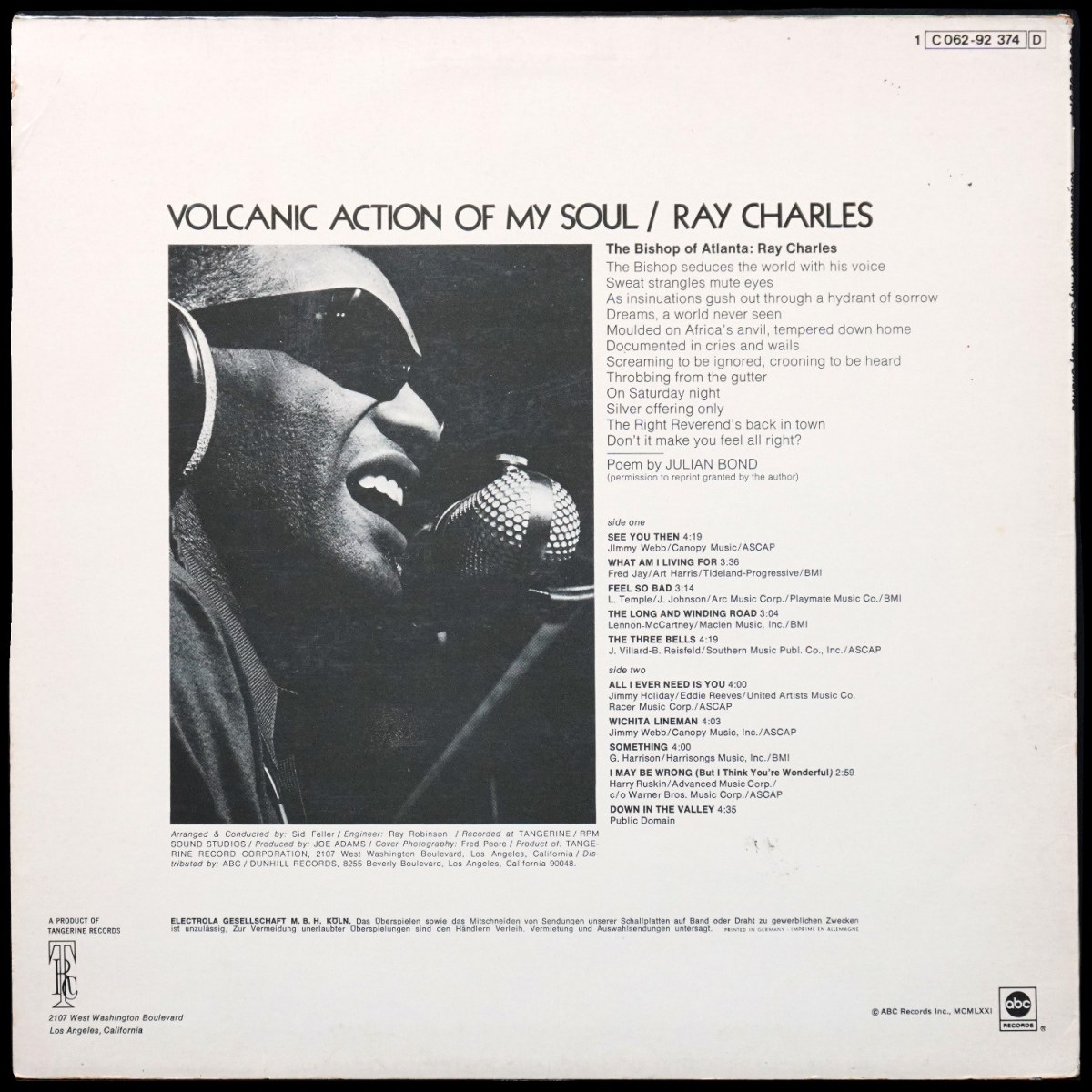 LP Ray Charles — Volcanic Action Of My Soul фото 2