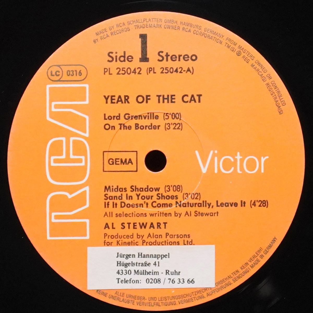 LP Al Stewart — Year Of The Cat фото 2