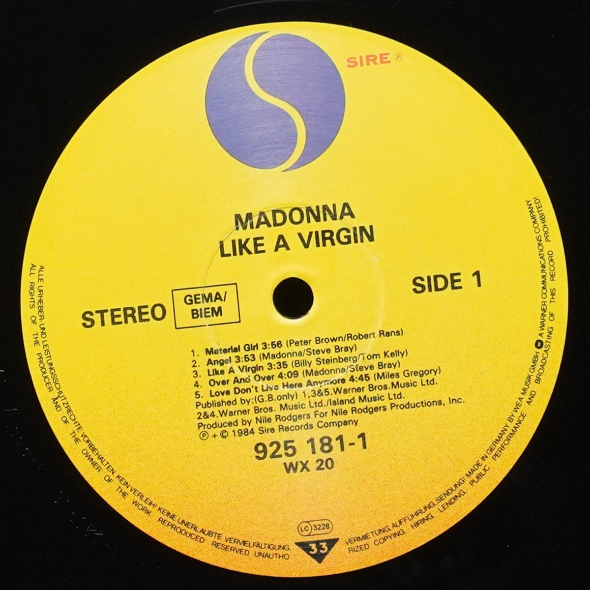 LP Madonna — Like A Virgin фото 3