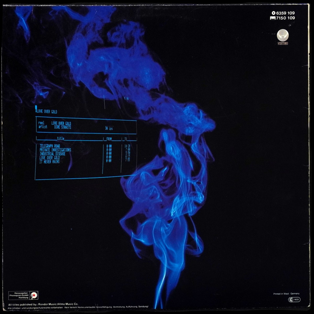 LP Dire Straits — Love Over Gold фото 2