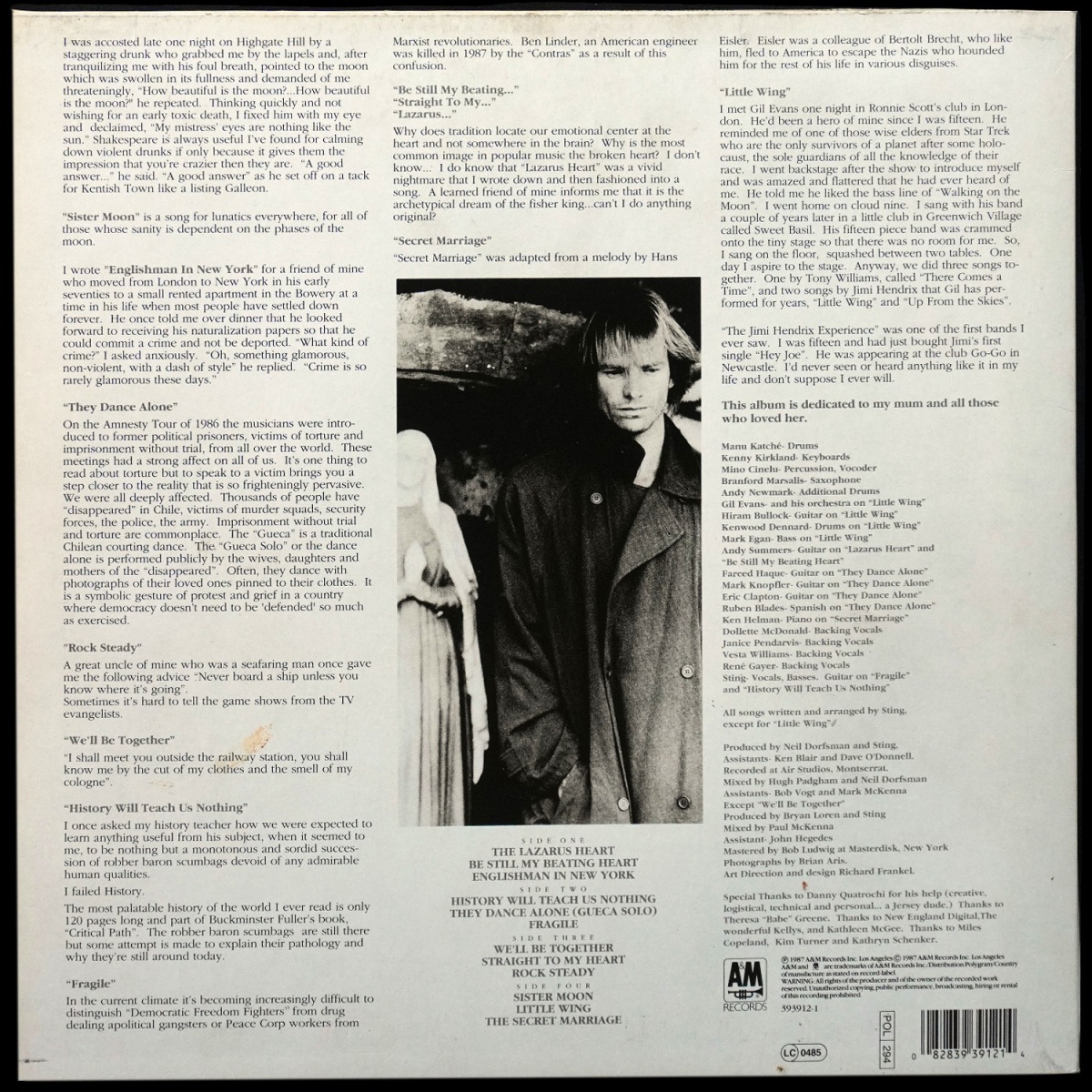 LP Sting — Nothing Like The Sun (2LP) фото 3