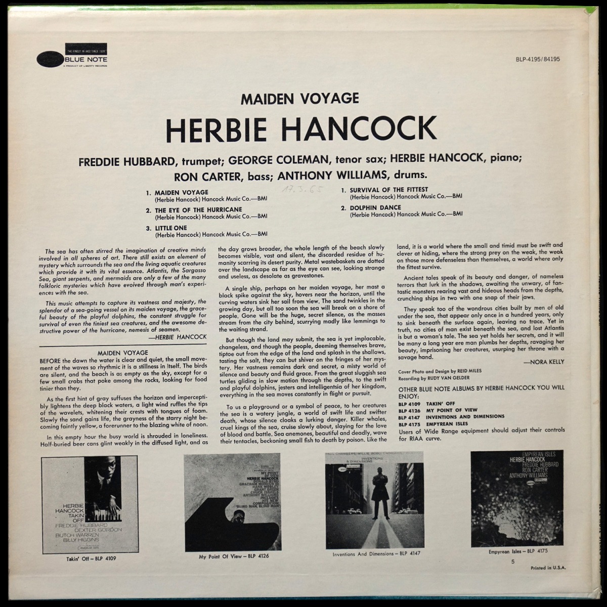 LP Herbie Hancock — Maiden Voyage фото 4