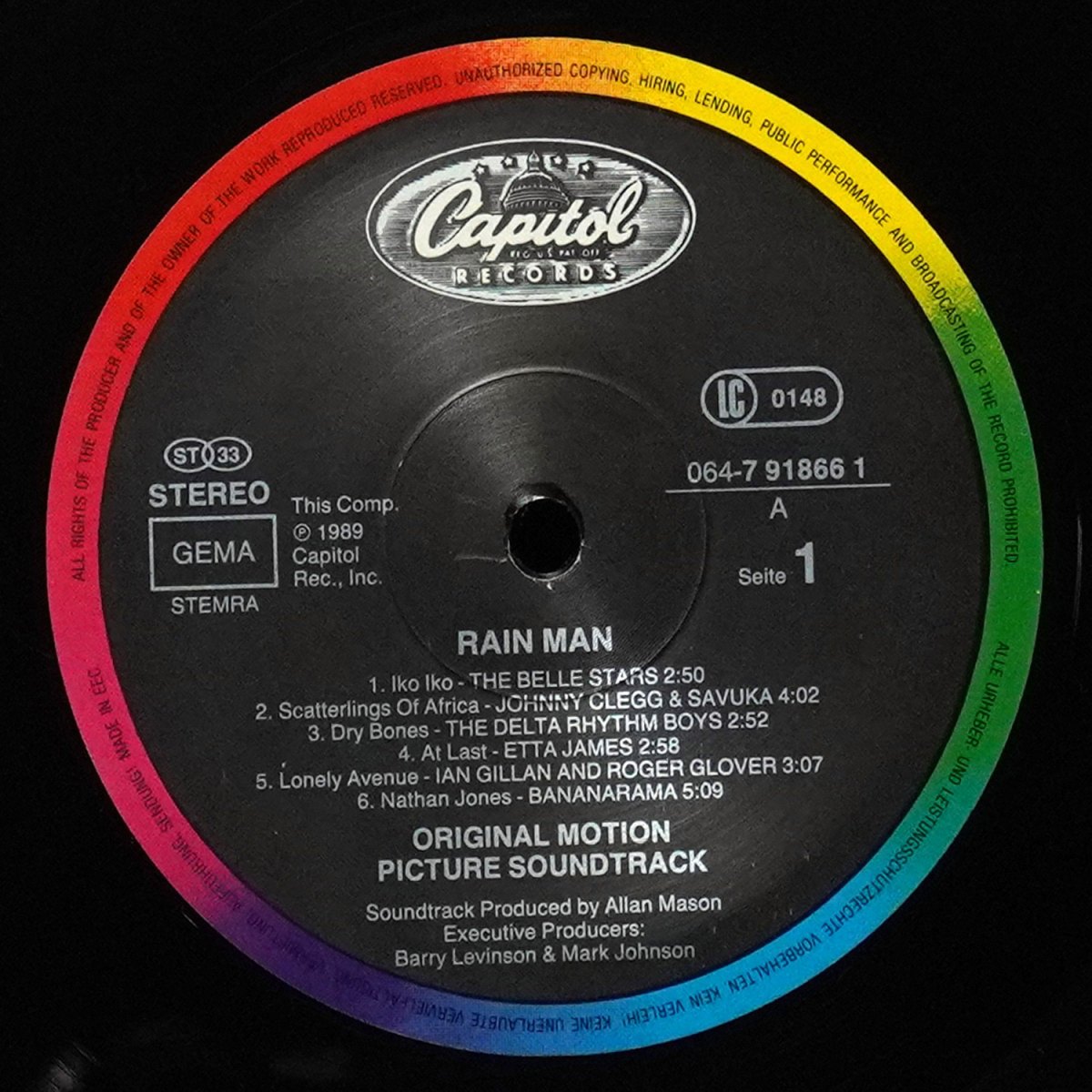 LP V/A — Rain Man (Original Motion Picture Soundtrack) фото 2