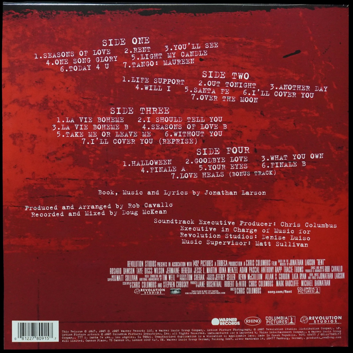 LP V/A — Rent (Original Motion Picture Soundtrack) (2LP, цветной винил) фото 2