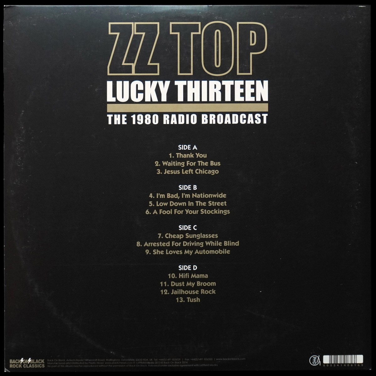 LP ZZ Top — Lucky Thirteen - The 1980 Radio Broadcast (цветной винил, 2LP) фото 2