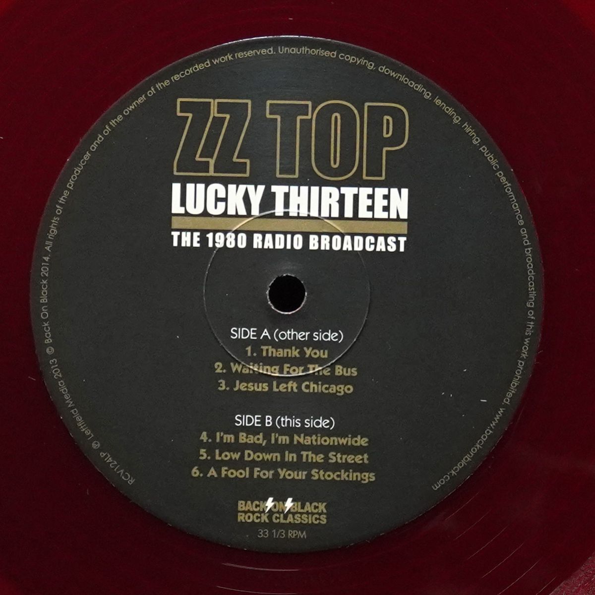 LP ZZ Top — Lucky Thirteen - The 1980 Radio Broadcast (цветной винил, 2LP) фото 5