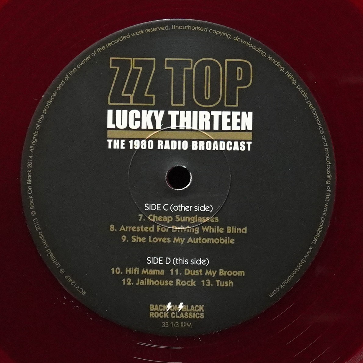 LP ZZ Top — Lucky Thirteen - The 1980 Radio Broadcast (цветной винил, 2LP) фото 3